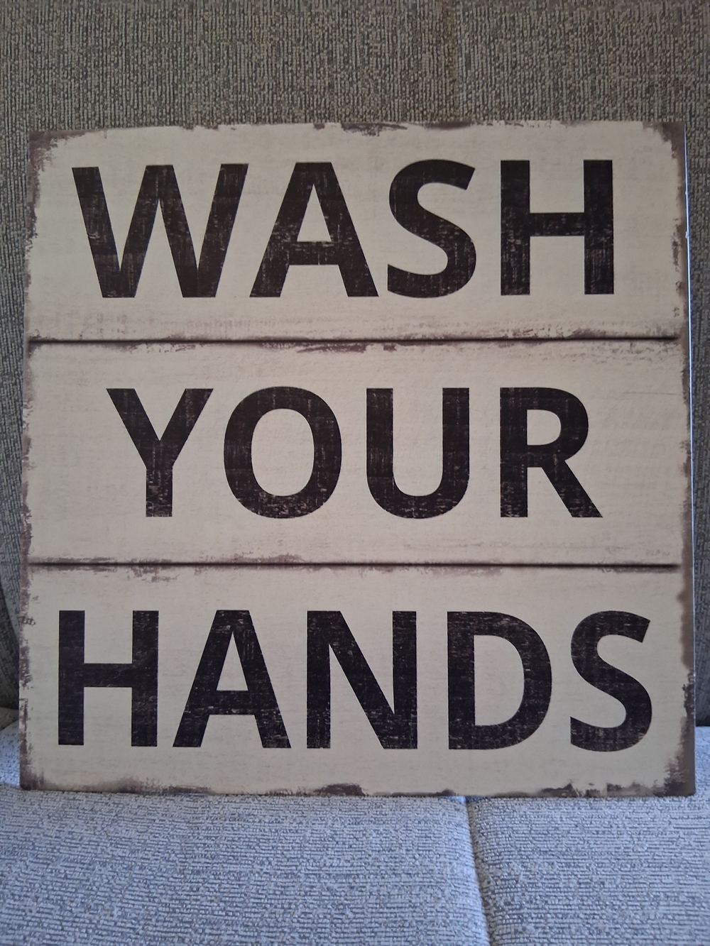 Large WASH YOUR HANDS Rustic Metal Wall Sign - NEW 11x11